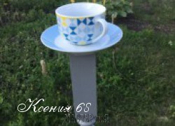 Ксения 68 - Кормушка для птиц из чайной пары и балясины